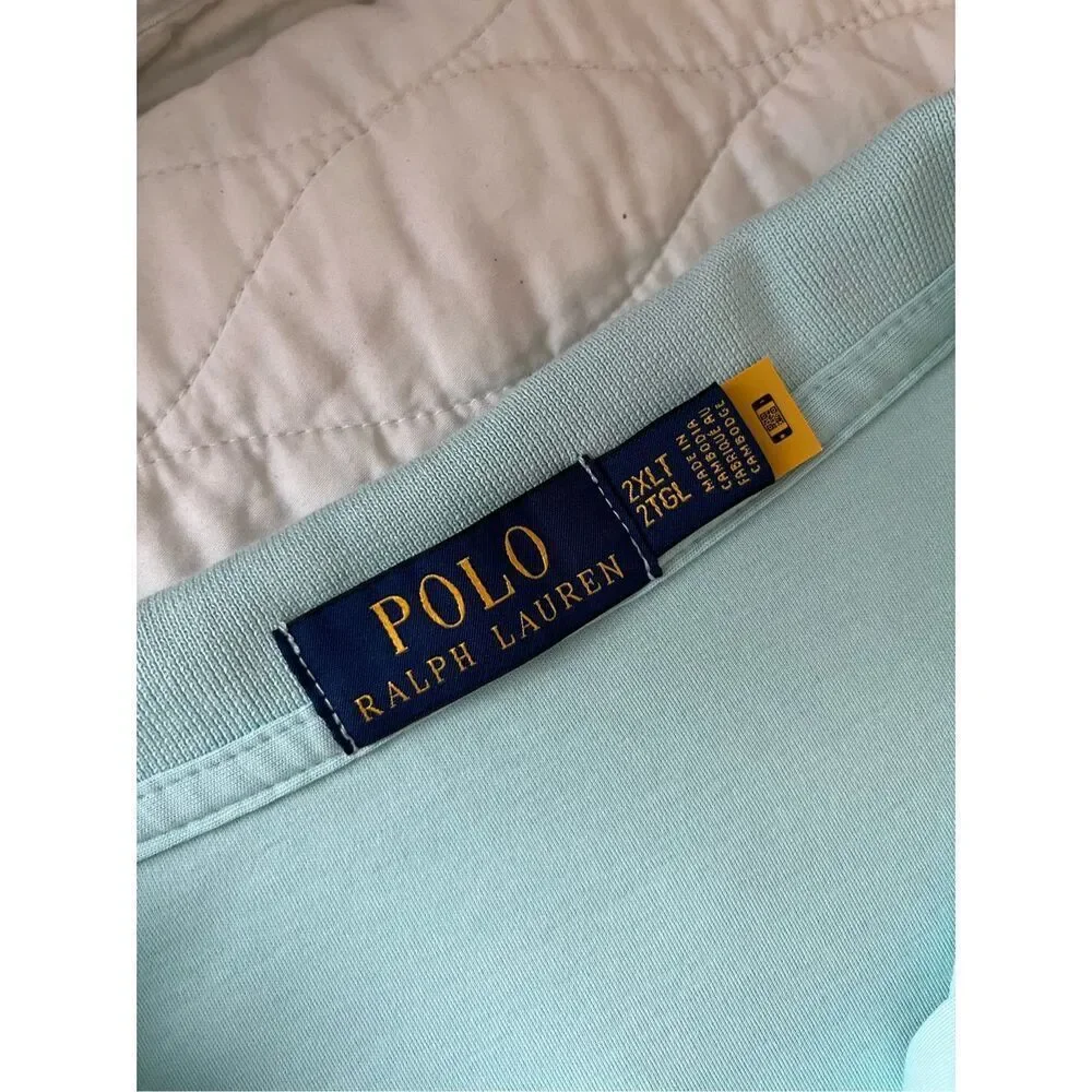 Ralph Lauren light blue cotton polo shirt - 2XLT